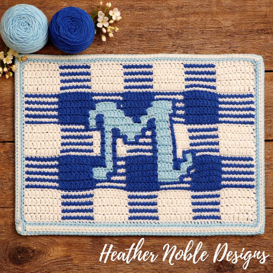 Monogram "M" Placemat - Mosaic Crochet Pattern (PDF Pattern)