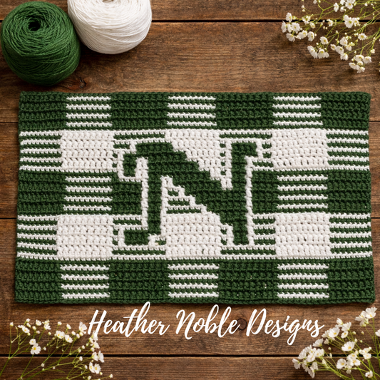 Monogram "N" Placemat - Mosaic Crochet Pattern (PDF Pattern)