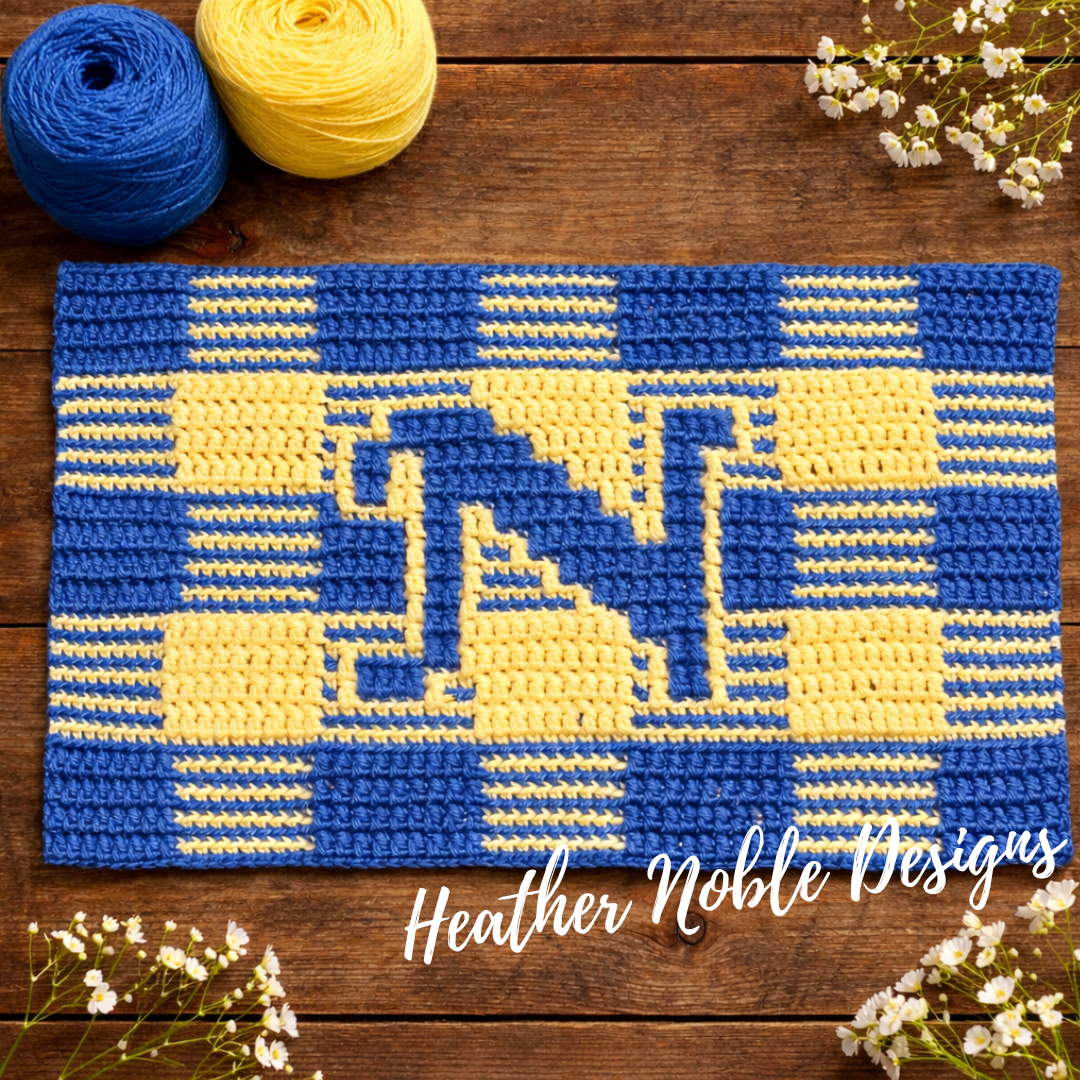 Monogram "N" Placemat - Mosaic Crochet Pattern (PDF Pattern)
