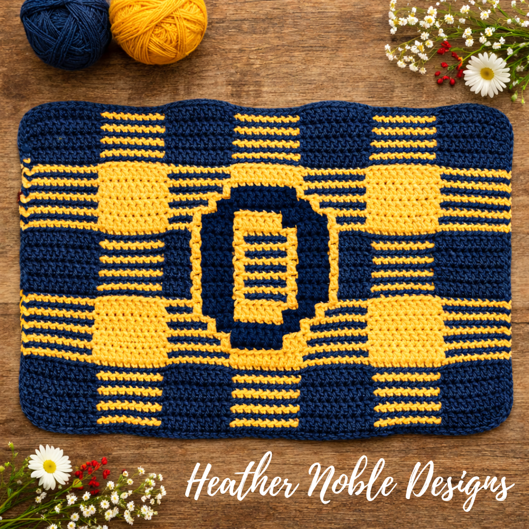Monogram "O" Placemat - Mosaic Crochet Pattern (PDF Pattern)