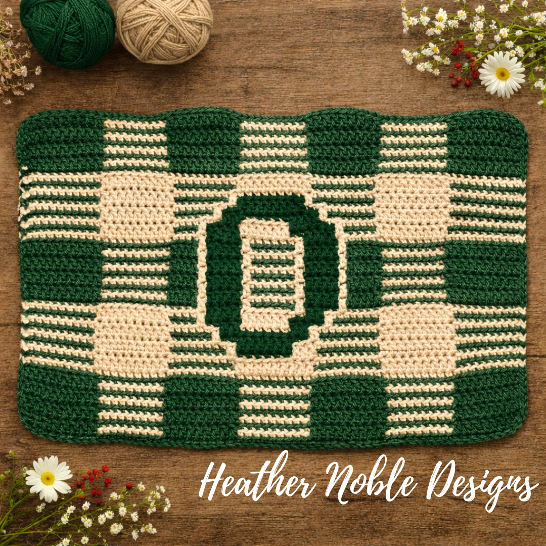 Monogram "O" Placemat - Mosaic Crochet Pattern (PDF Pattern)