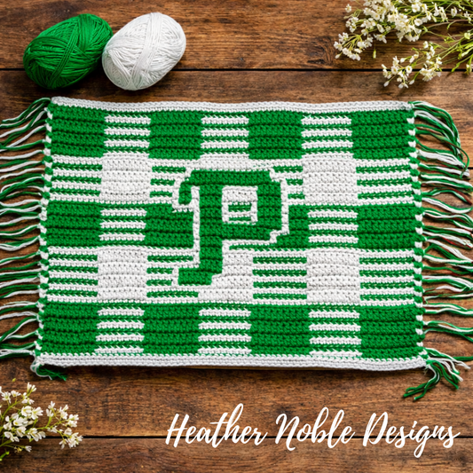 Monogram "P" Placemat - Mosaic Crochet Pattern (PDF Pattern)