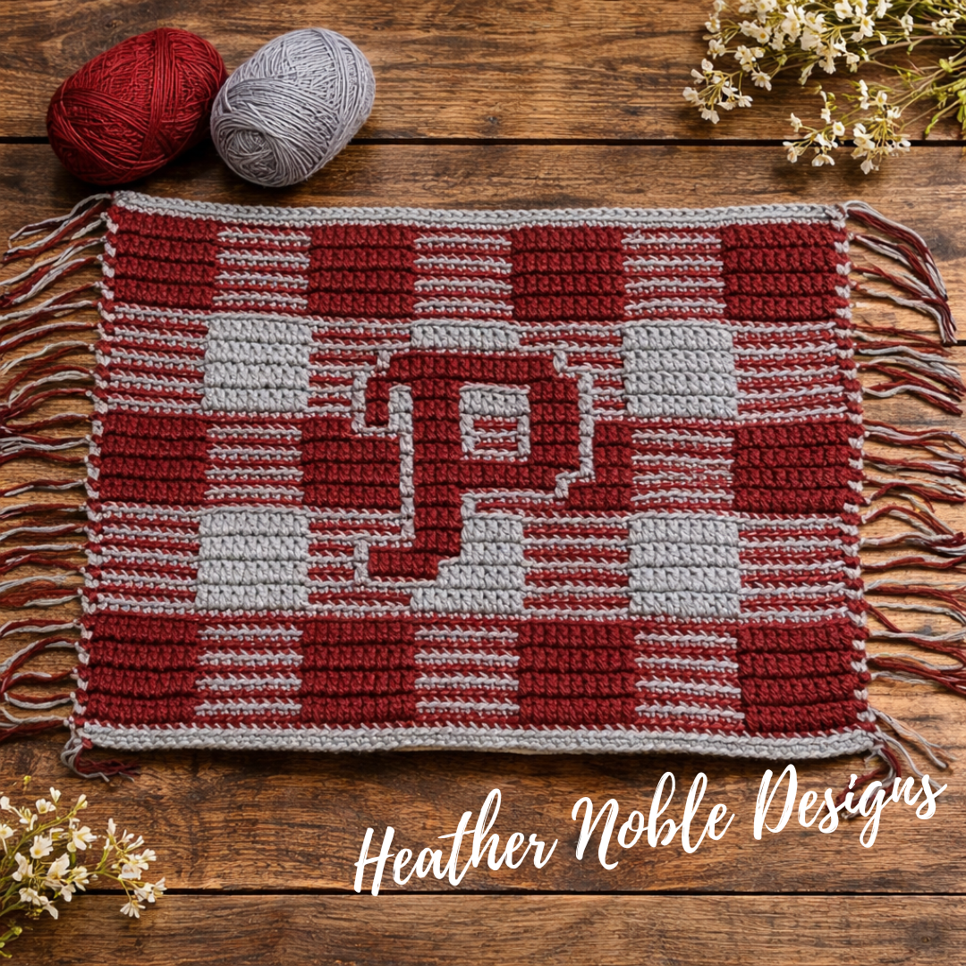 Monogram "P" Placemat - Mosaic Crochet Pattern (PDF Pattern)