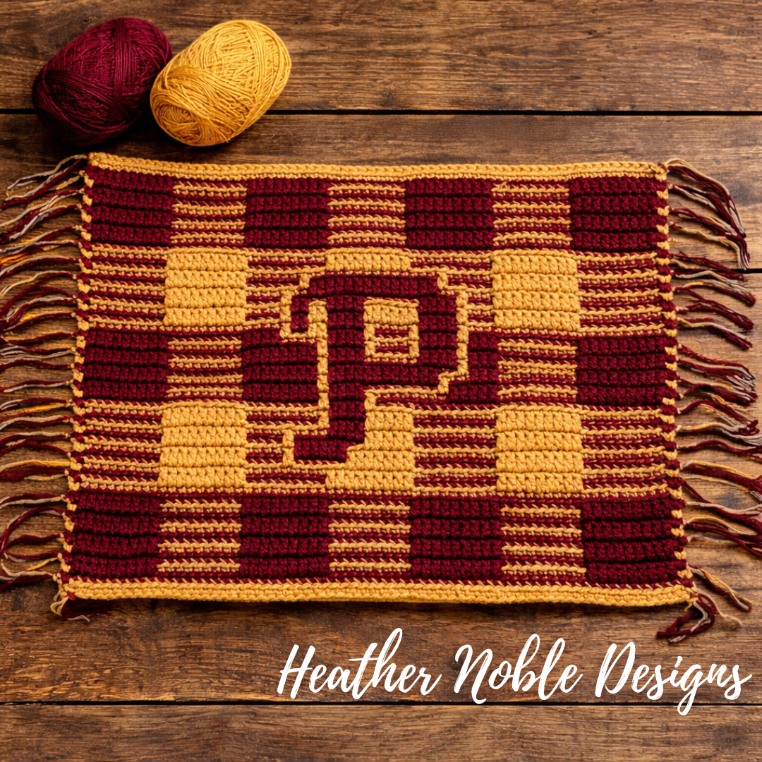 Monogram "P" Placemat - Mosaic Crochet Pattern (PDF Pattern)