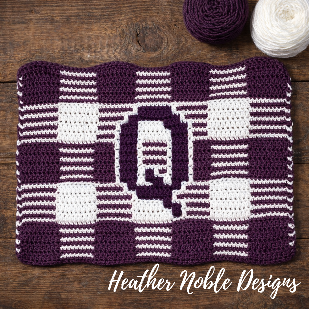 Monogram "Q" Placemat - Mosaic Crochet Pattern (PDF Pattern)