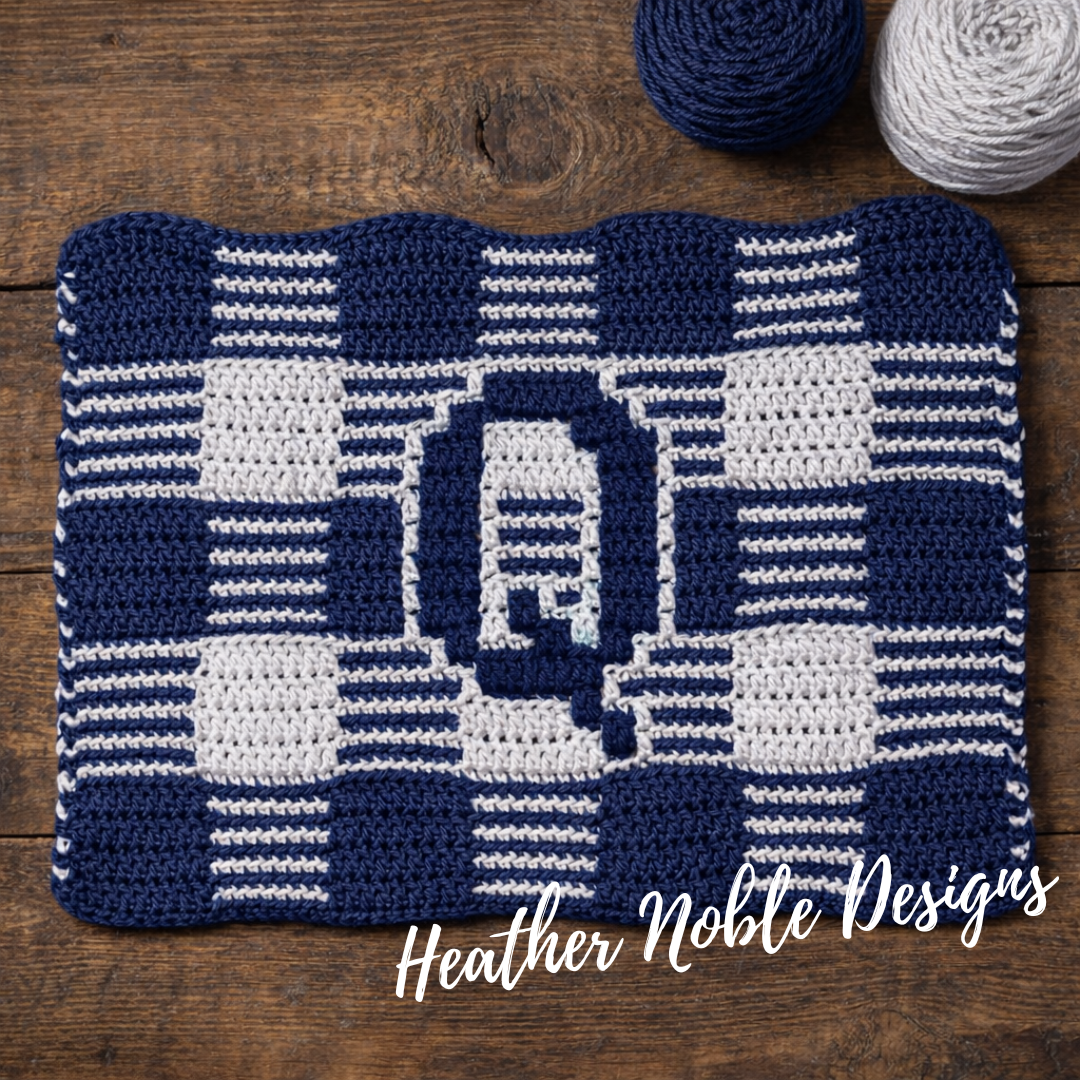 Monogram "Q" Placemat - Mosaic Crochet Pattern (PDF Pattern)