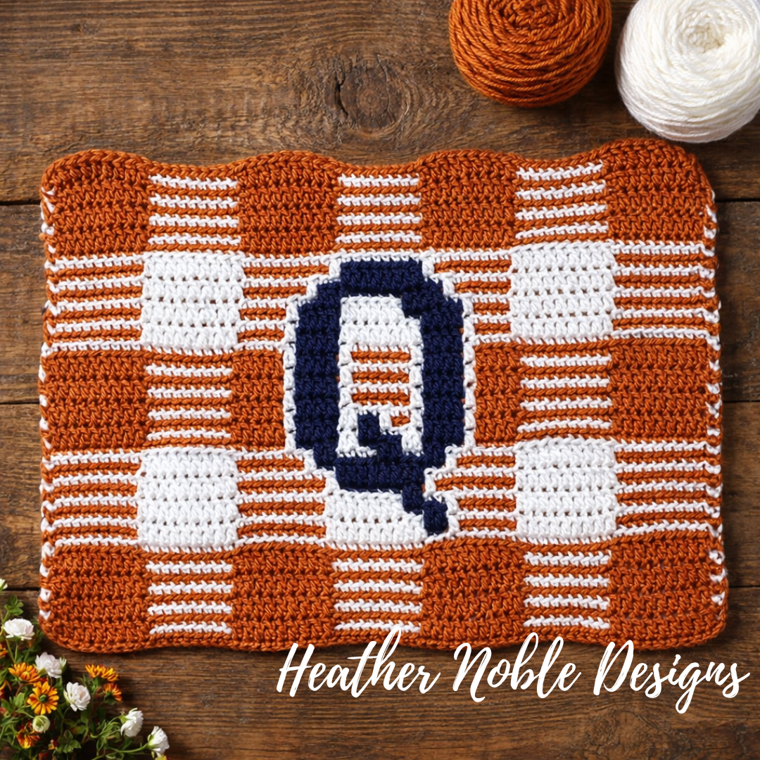 Monogram "Q" Placemat - Mosaic Crochet Pattern (PDF Pattern)