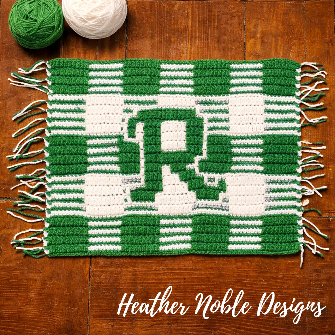 Monogram "R" Placemat - Mosaic Crochet Pattern (PDF Pattern)
