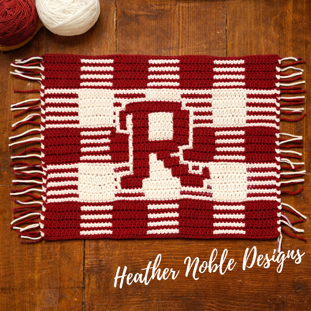 Monogram "R" Placemat - Mosaic Crochet Pattern (PDF Pattern)