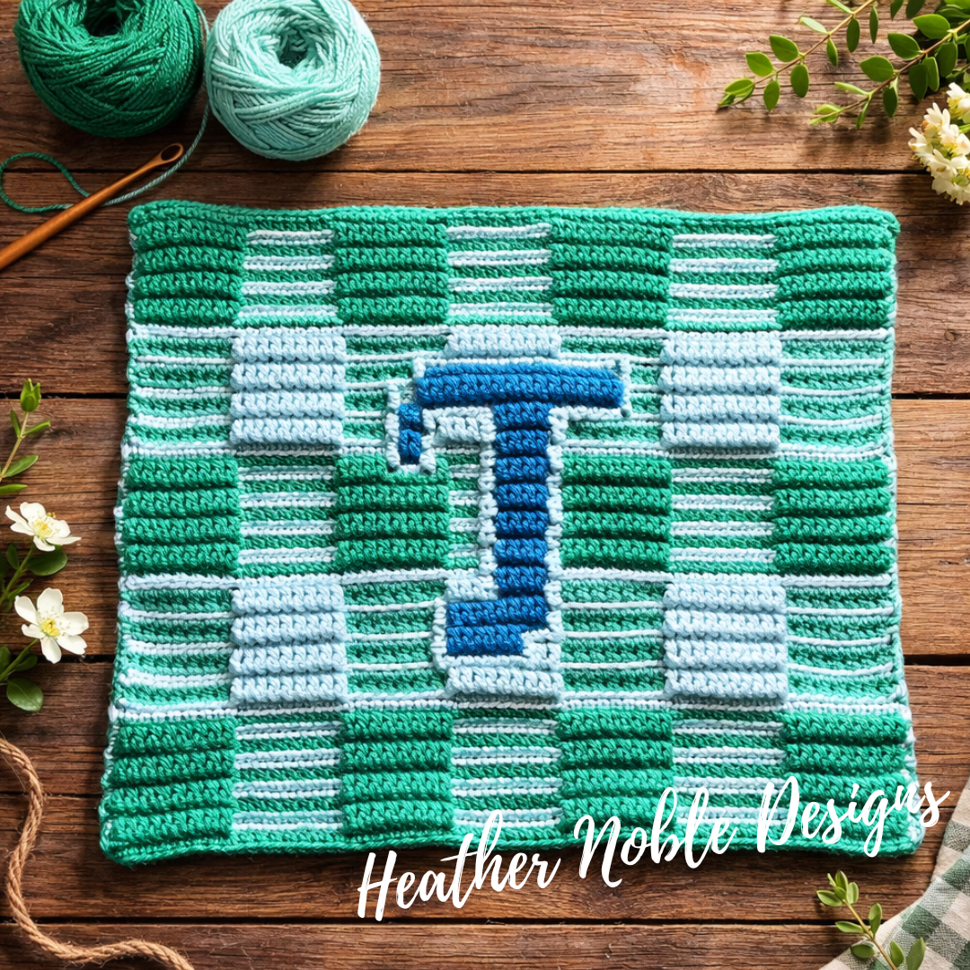 Monogram "T" Placemat - Mosaic Crochet Pattern (PDF Pattern)