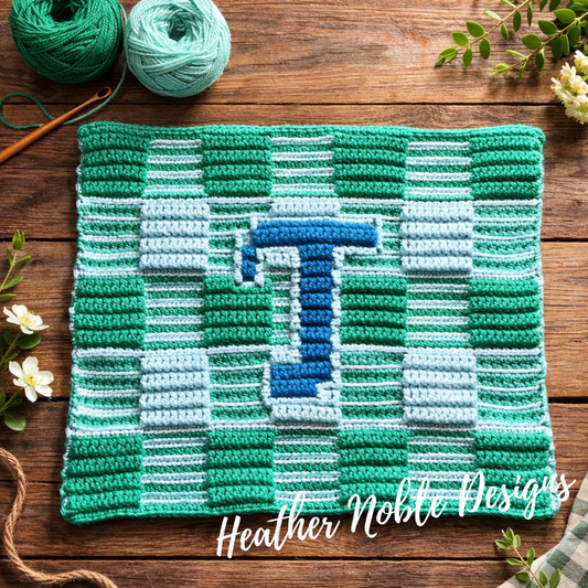Monogram "T" Placemat - Mosaic Crochet Pattern (PDF Pattern)