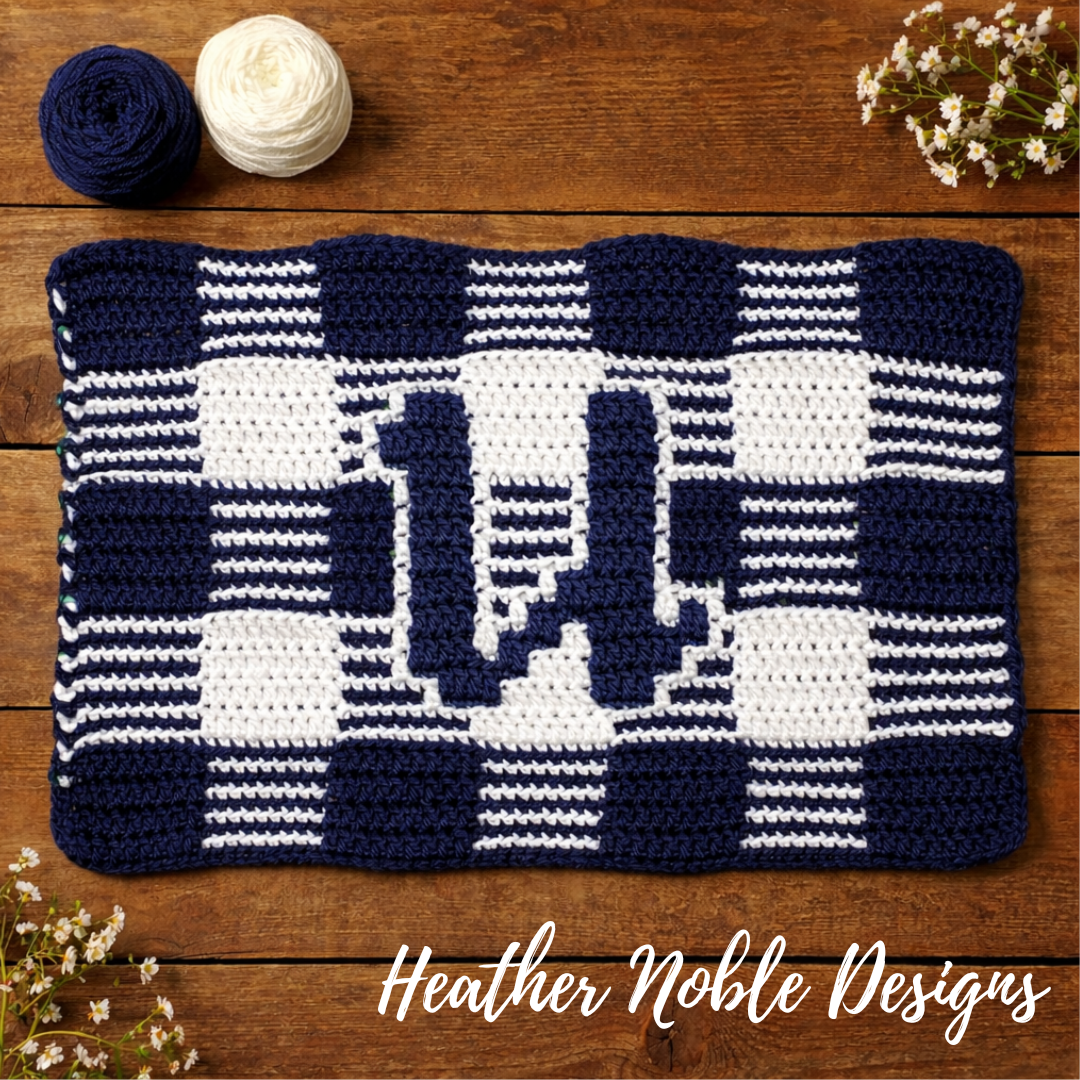 Monogram "U" Placemat - Mosaic Crochet Pattern (PDF Pattern)