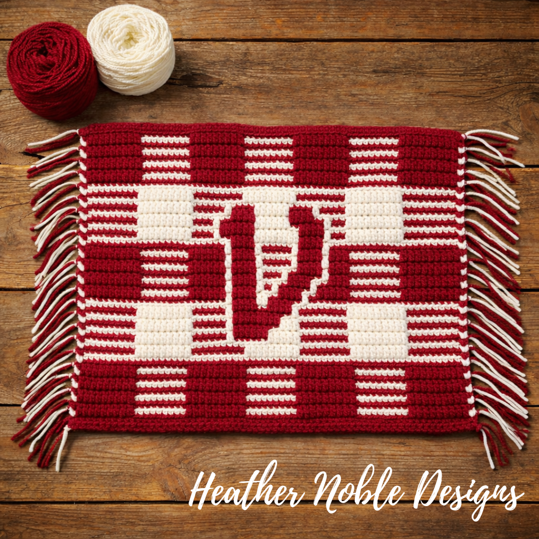 Monogram "V" Placemat - Mosaic Crochet Pattern (PDF Pattern)