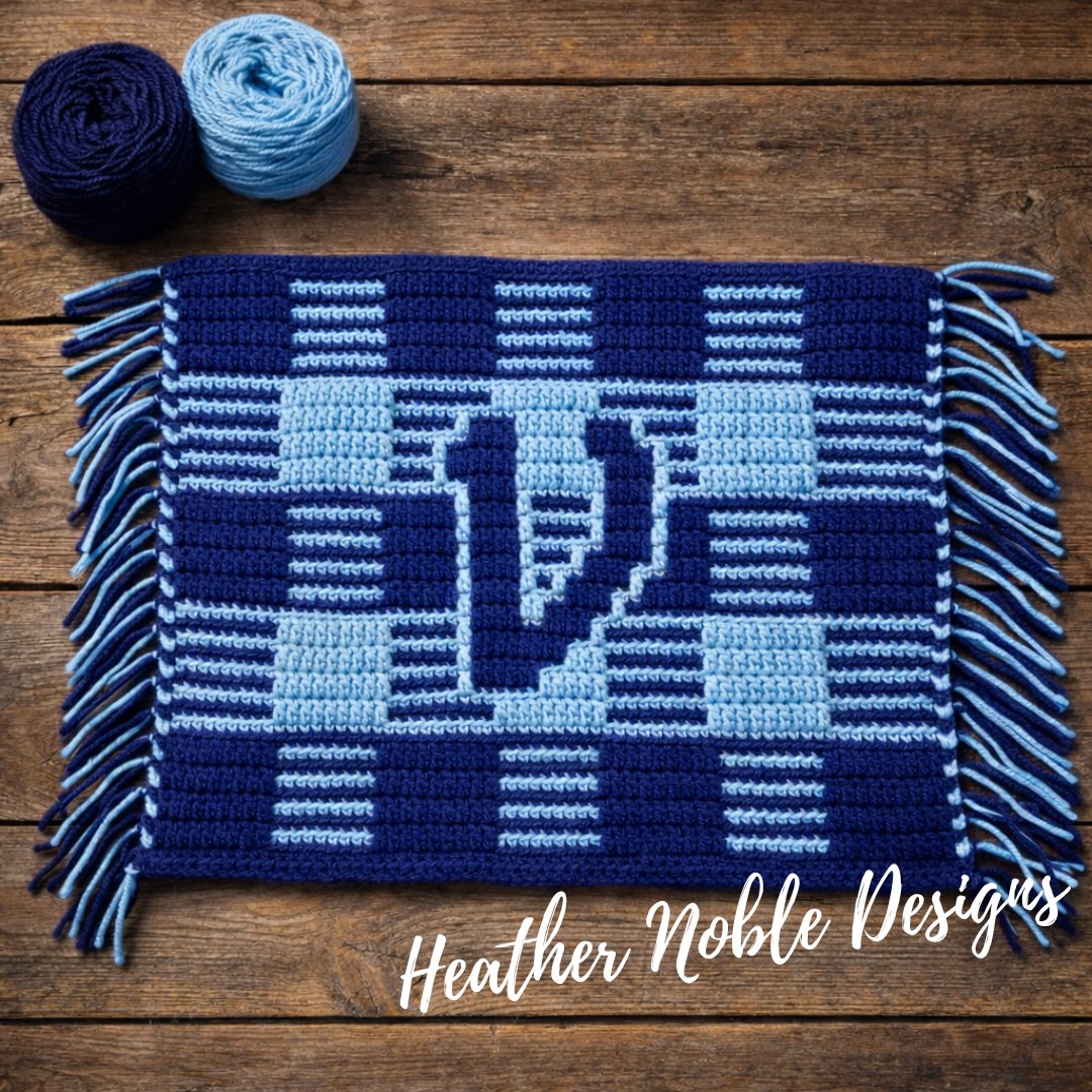 Monogram "V" Placemat - Mosaic Crochet Pattern (PDF Pattern)