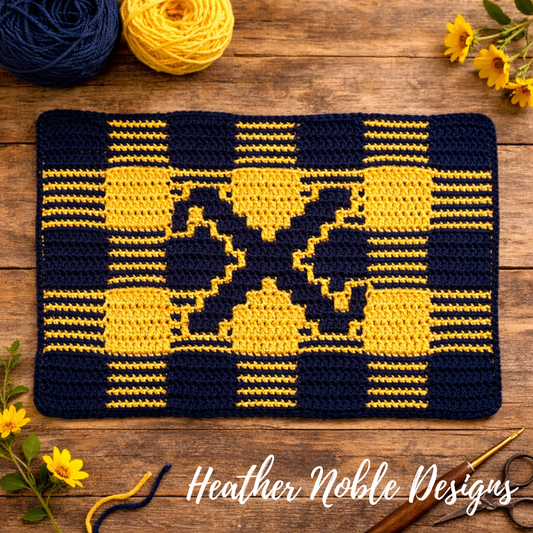 Monogram "X" Placemat - Mosaic Crochet Pattern (PDF Pattern)