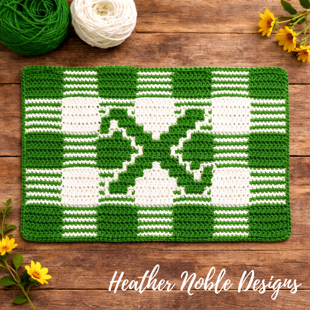 Monogram "X" Placemat - Mosaic Crochet Pattern (PDF Pattern)