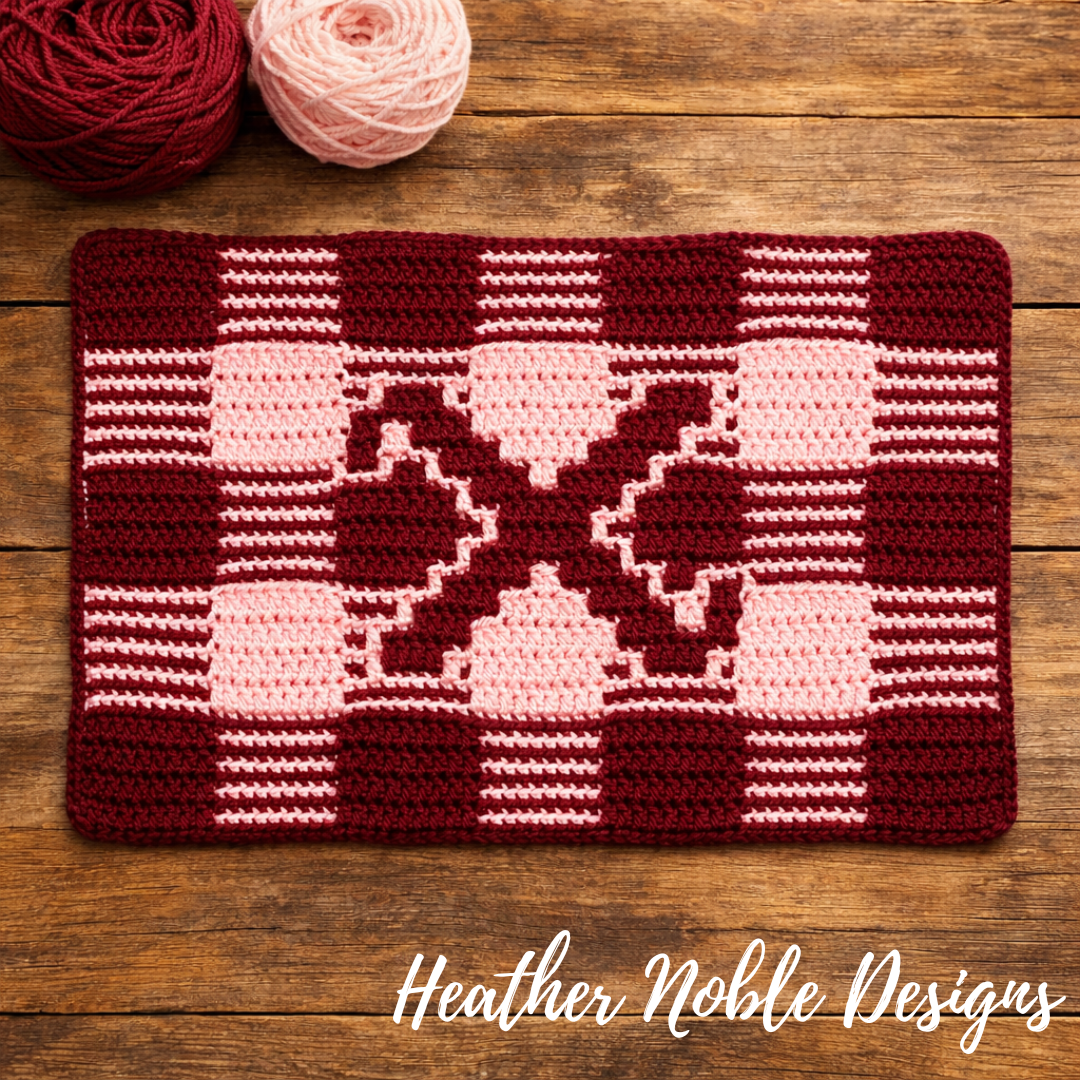 Monogram "X" Placemat - Mosaic Crochet Pattern (PDF Pattern)