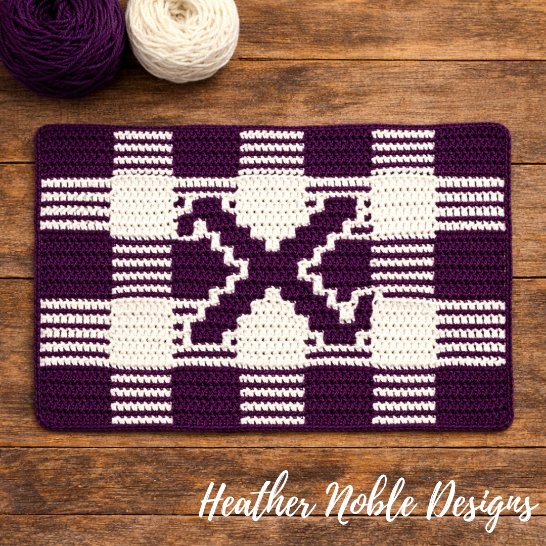 Monogram "X" Placemat - Mosaic Crochet Pattern (PDF Pattern)