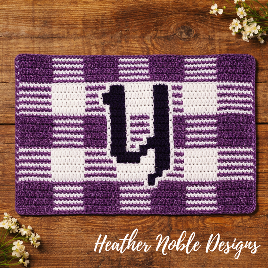 Monogram "Y" Placemat - Mosaic Crochet Pattern (PDF Pattern)