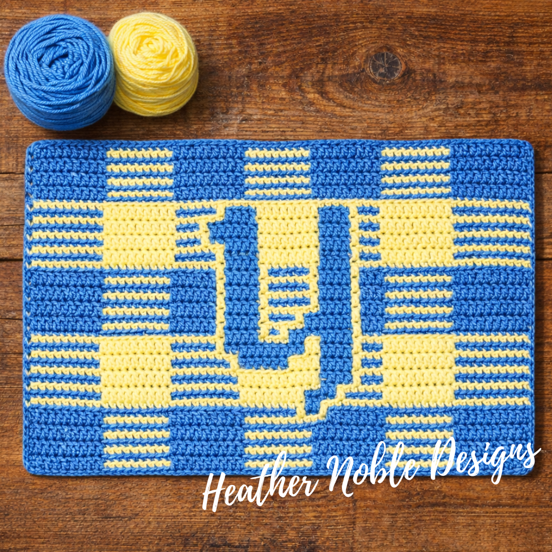 Monogram "Y" Placemat - Mosaic Crochet Pattern (PDF Pattern)