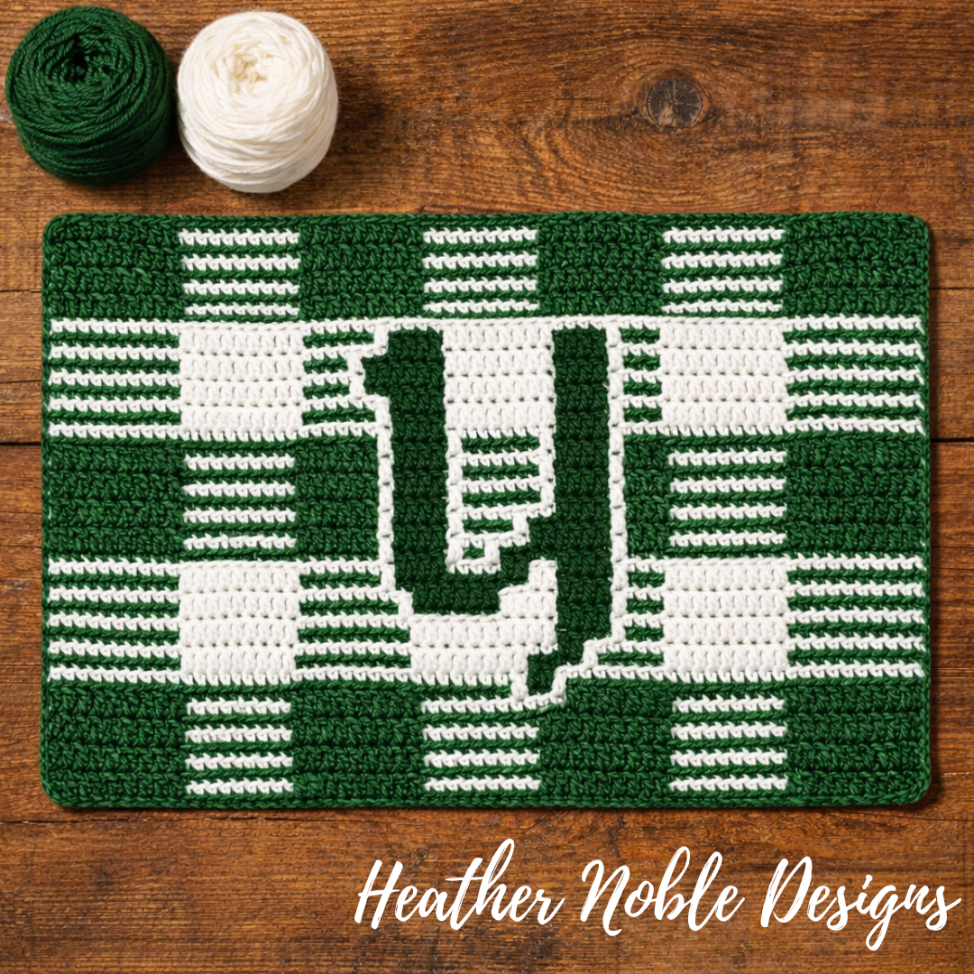 Monogram "Y" Placemat - Mosaic Crochet Pattern (PDF Pattern)