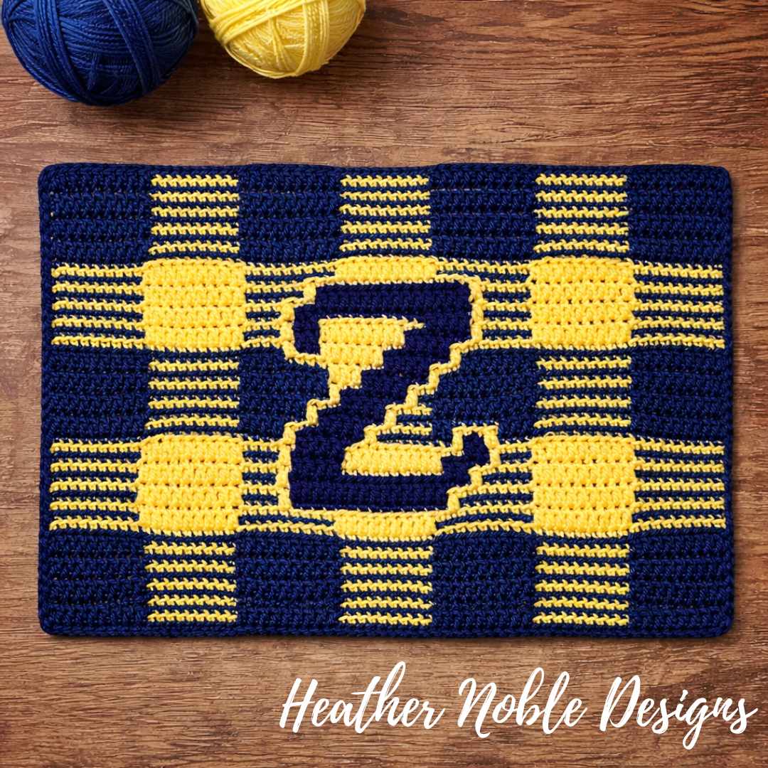 Monogram "Z" Placemat - Mosaic Crochet Pattern (PDF Pattern)