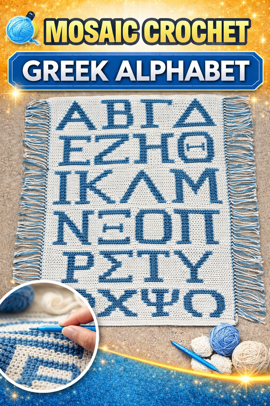 Greek Letters – Mosaic Crochet Alphabet Pattern (PDF Pattern)