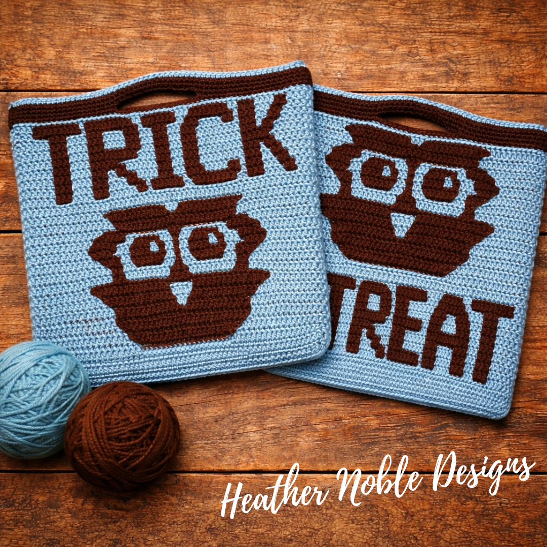 Owl Trick or Treat Tote - Mosaic Crochet Pattern (PDF Pattern)