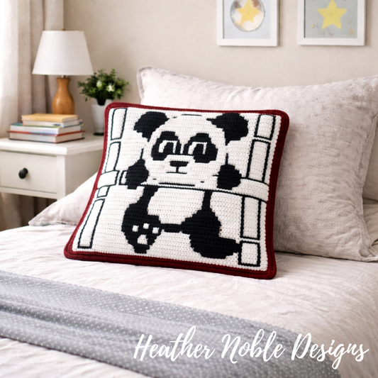 Panda Pillow - Mosaic Crochet Pattern (PDF Pattern)