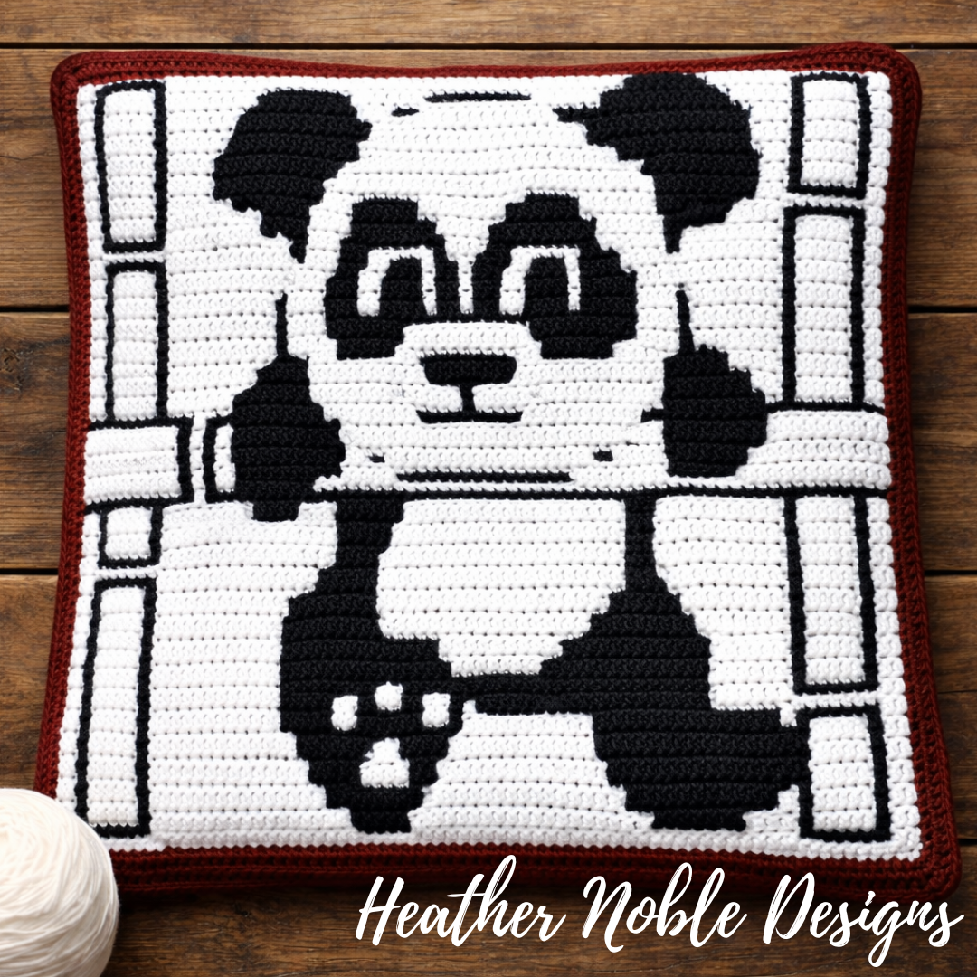 Panda Pillow - Mosaic Crochet Pattern (PDF Pattern)