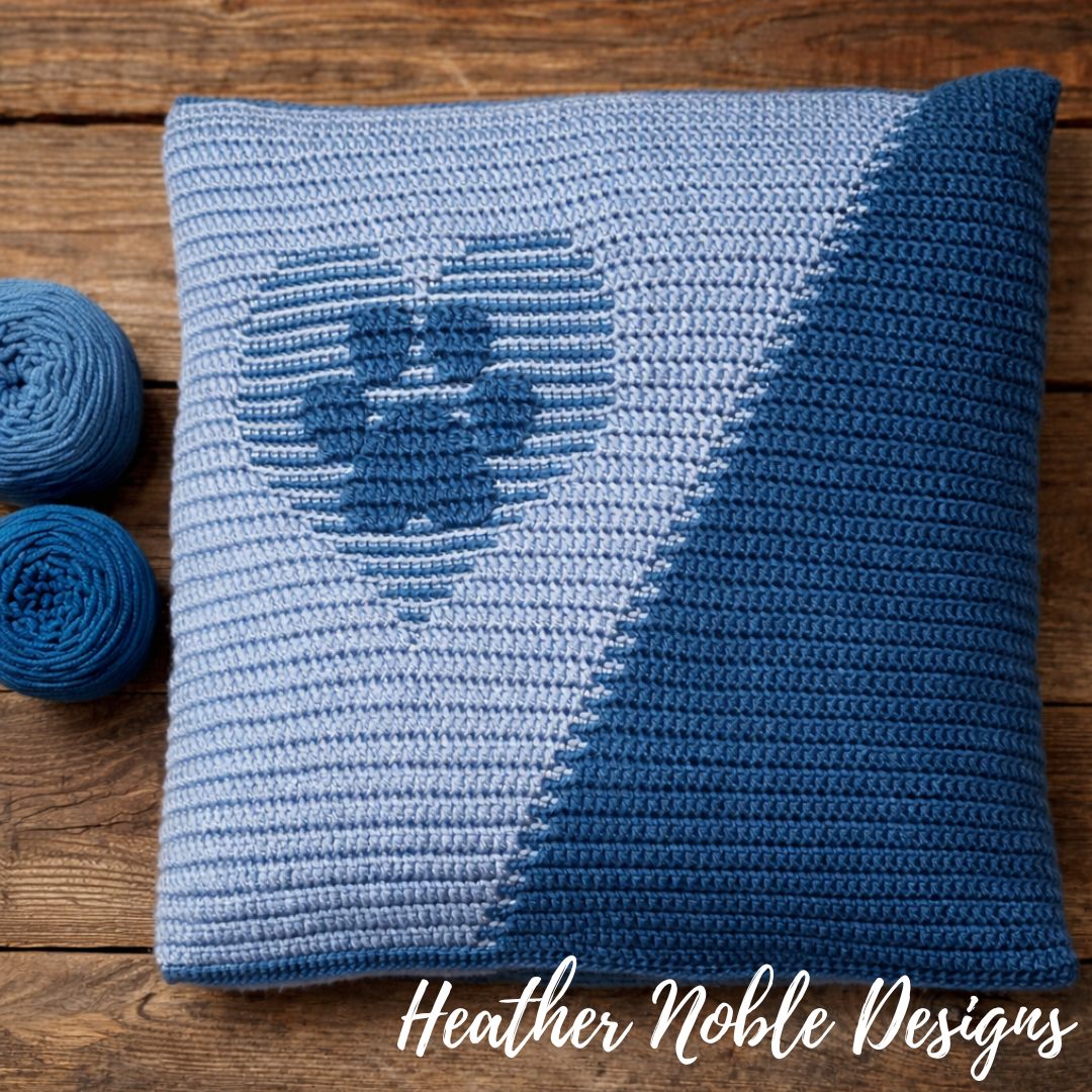 Paw Print Pillow - Mosaic Crochet Pattern (PDF Pattern)