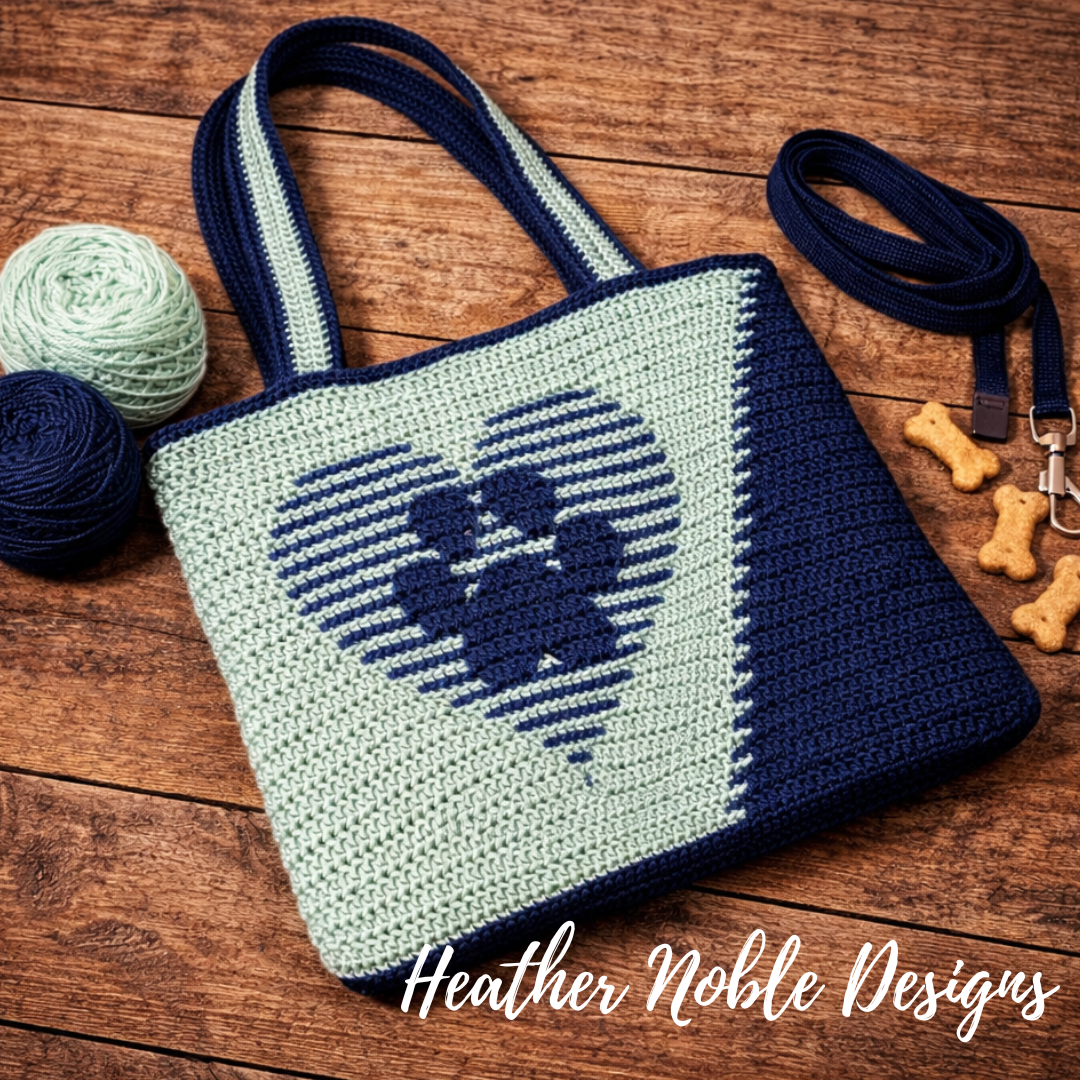 Paw Print Tote - Mosaic Crochet Pattern (PDF Pattern)