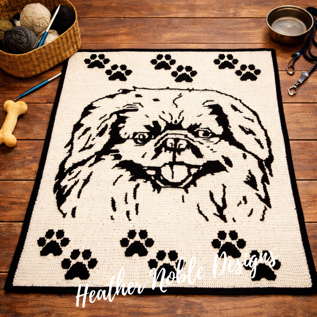 Pekingese - Mosaic Crochet Blanket Pattern (PDF Pattern)