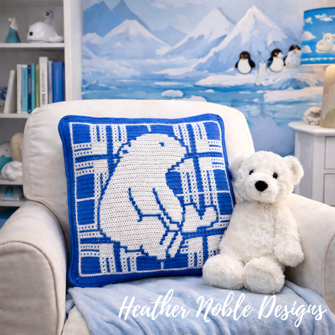 Polar Bear Pillow - Mosaic Crochet Pattern (PDF Pattern)