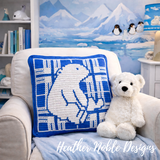 Polar Bear Pillow - Mosaic Crochet Pattern (PDF Pattern)