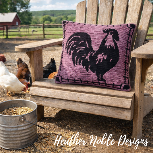 Rooster Pillow - Mosaic Crochet Pattern (PDF Pattern)