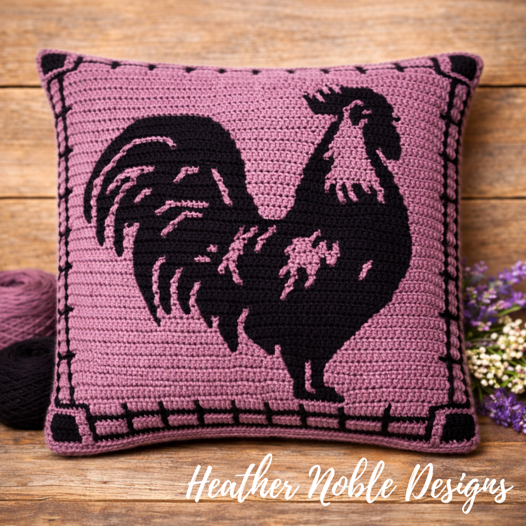 Rooster Pillow - Mosaic Crochet Pattern (PDF Pattern)