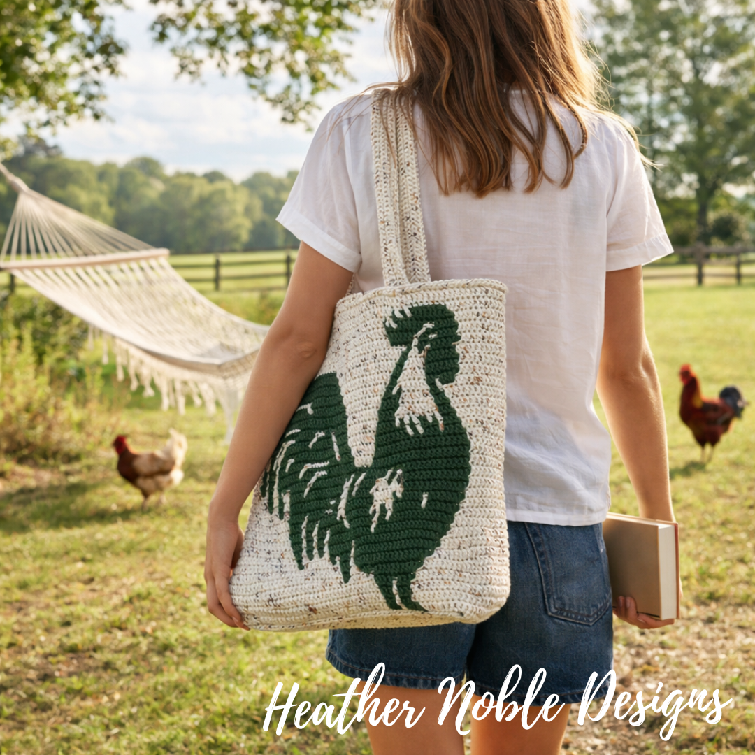 Rooster Tote - Mosaic Crochet Pattern (PDF Pattern)