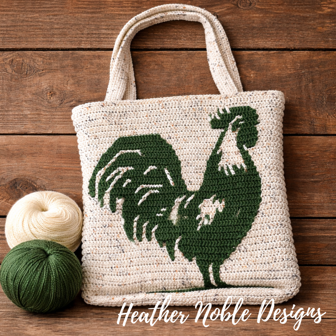 Rooster Tote - Mosaic Crochet Pattern (PDF Pattern)