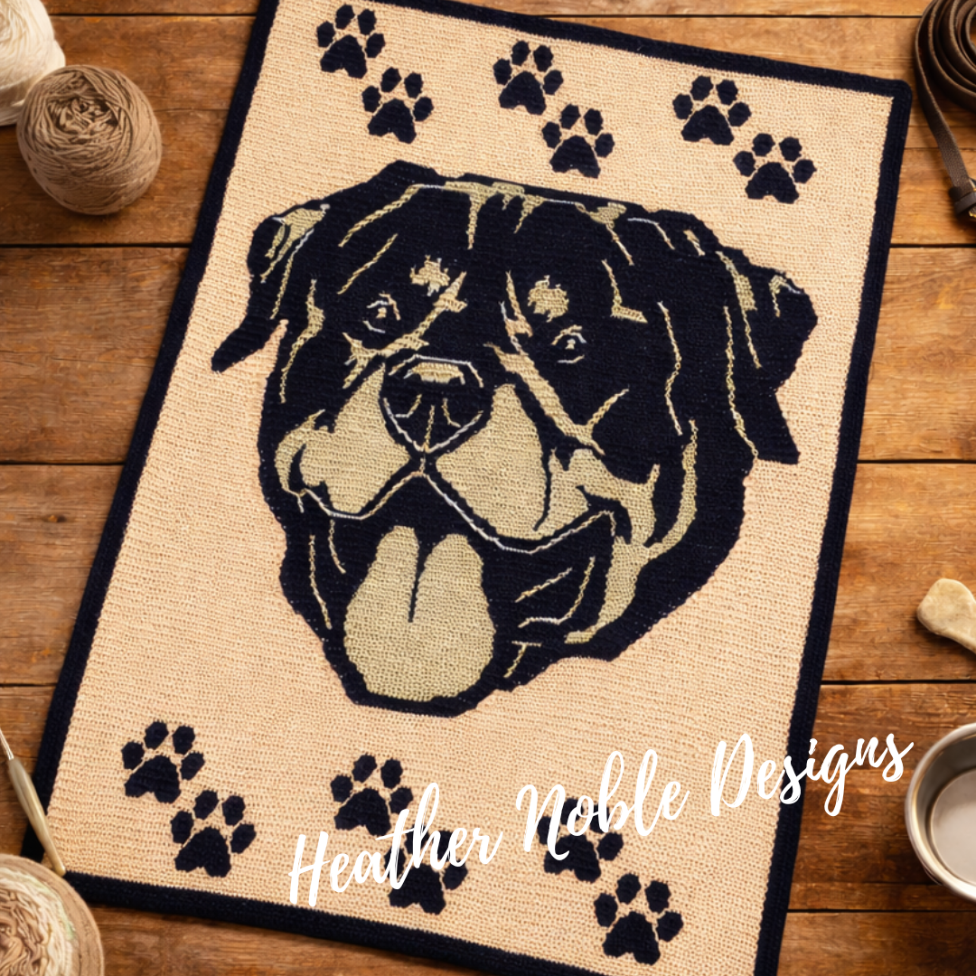 Rottweiler - Mosaic Crochet Blanket Pattern (PDF Pattern)