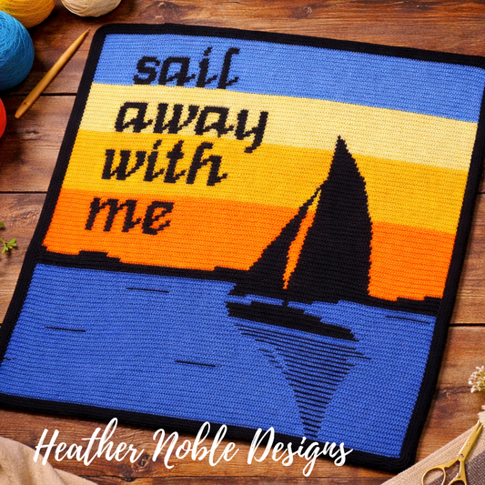 Sail Away - Mosaic Crochet Blanket Pattern (PDF Pattern)