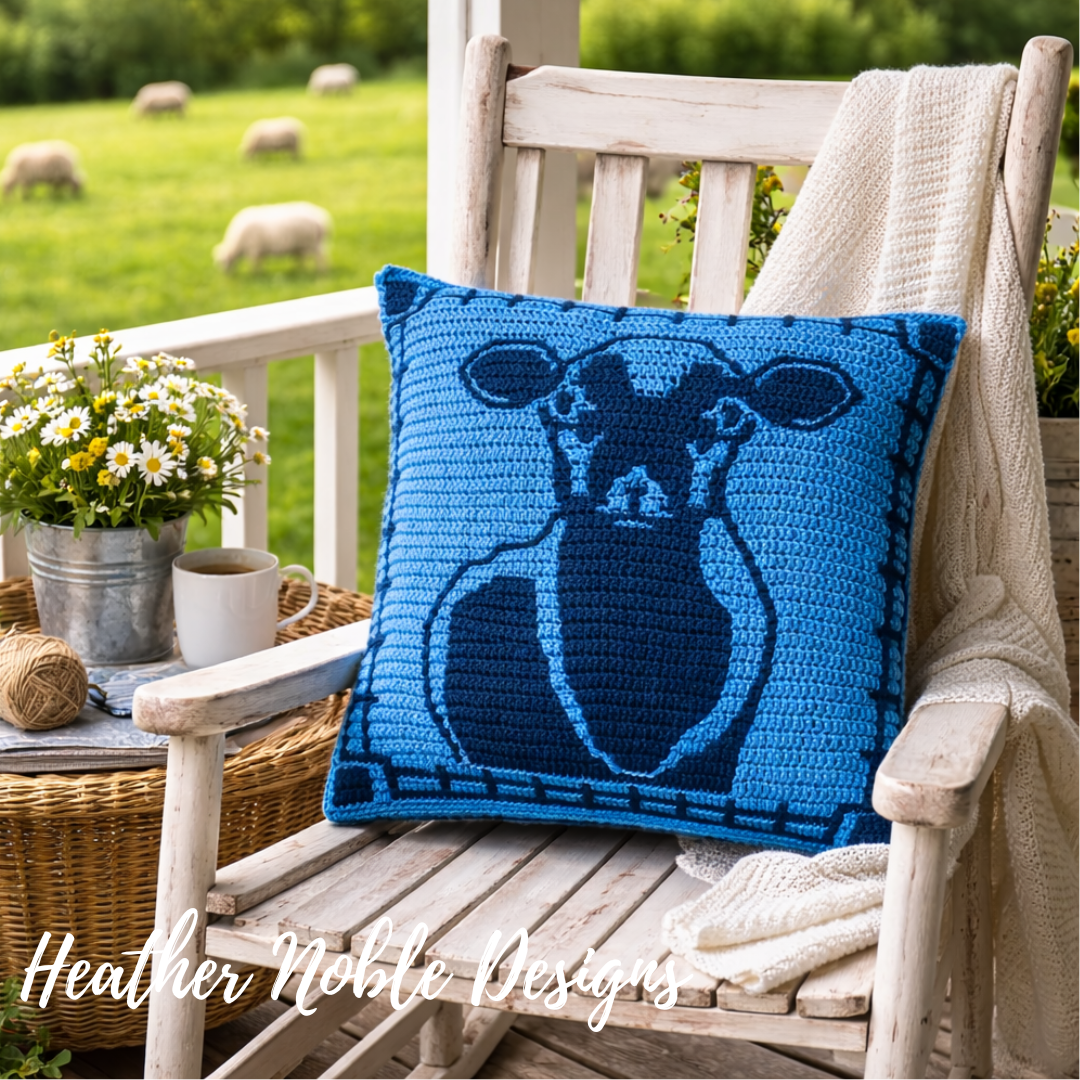 Sheep Pillow - Mosaic Crochet Pattern (PDF Pattern)