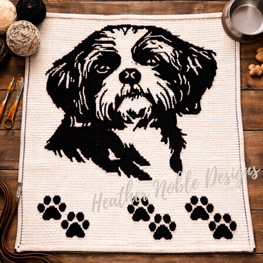 Shih Tzu - Mosaic Crochet Blanket Pattern (PDF Pattern)