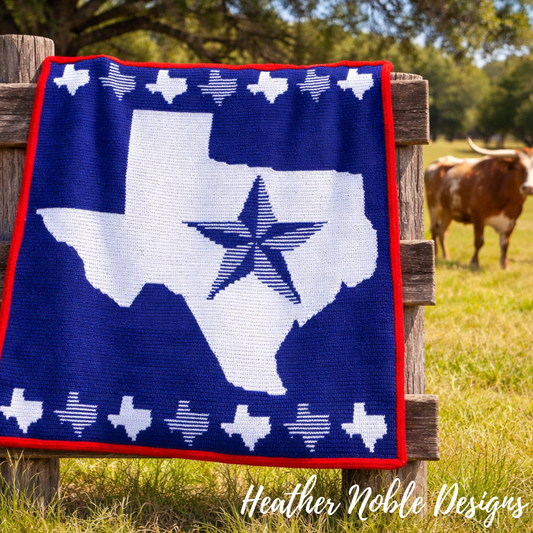 Texas Lonestar Blanket - Mosaic Crochet Pattern (PDF Pattern)