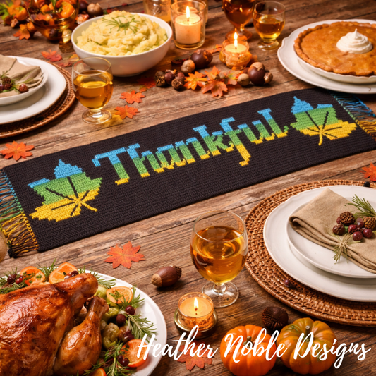 Thankful Table Runner - Mosaic Crochet Pattern (PDF Pattern)