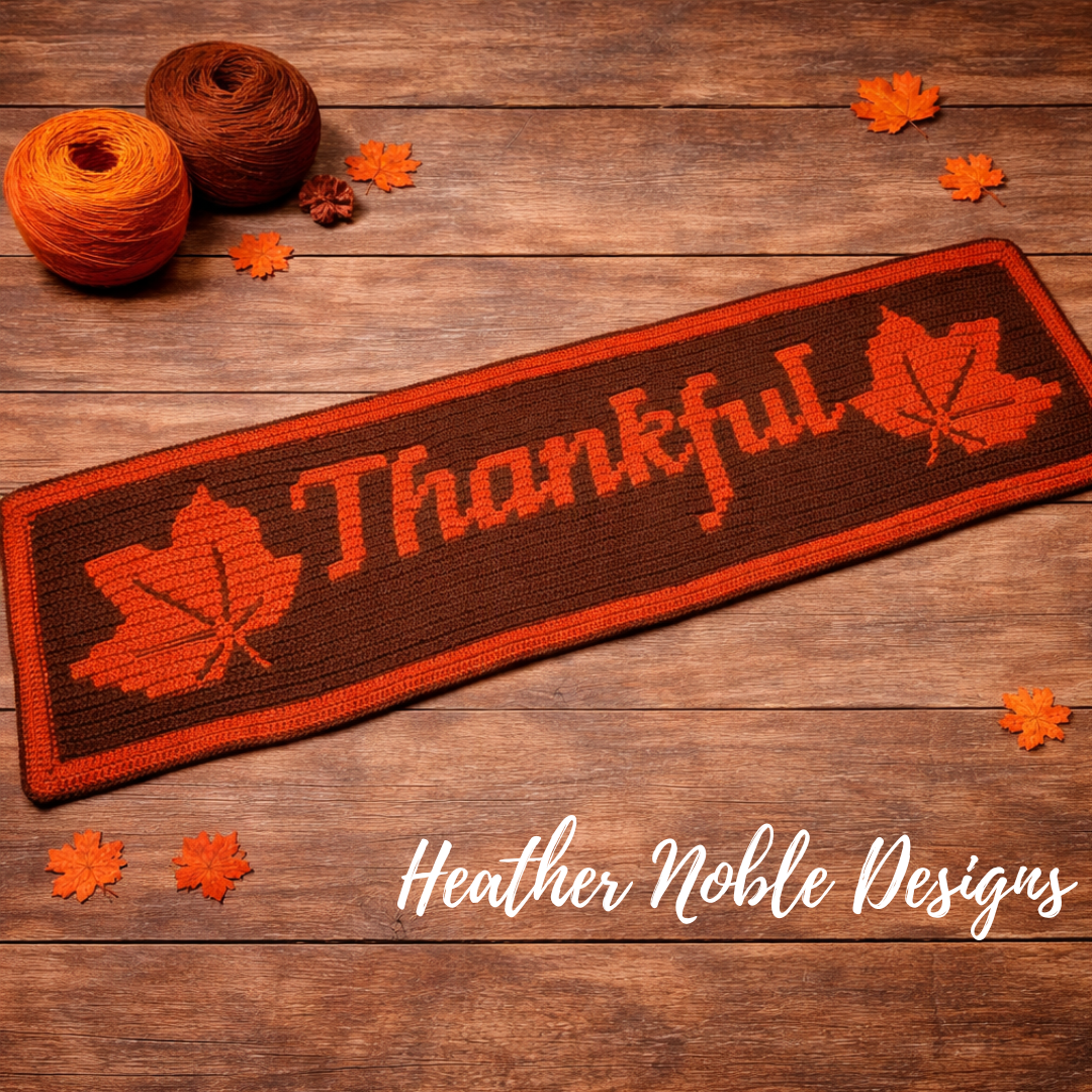 Thankful Table Runner - Mosaic Crochet Pattern (PDF Pattern)