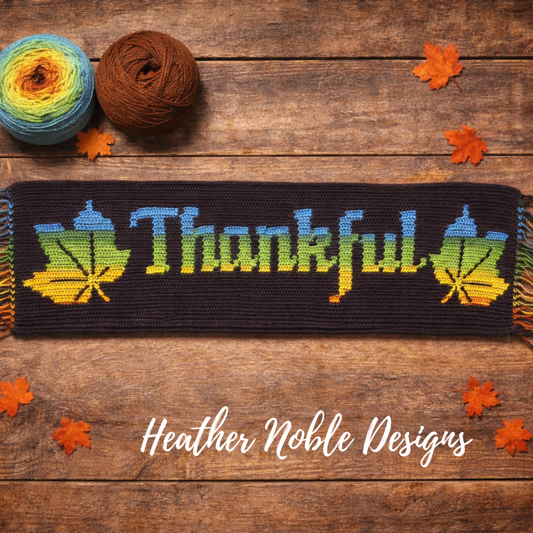 Thankful Table Runner - Mosaic Crochet Pattern (PDF Pattern)