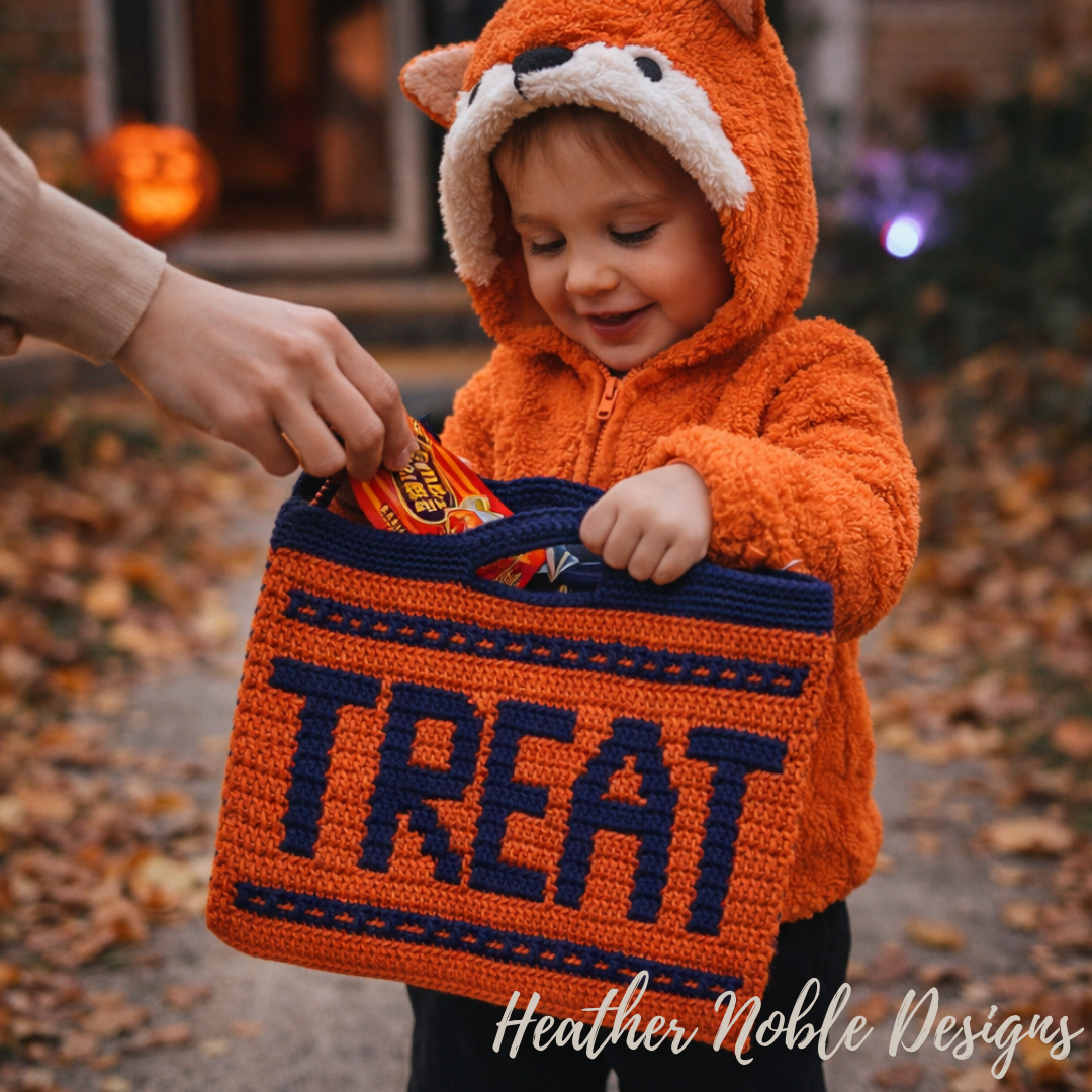 Trick or Treat Bag - Mosaic Crochet Pattern (PDF Pattern)