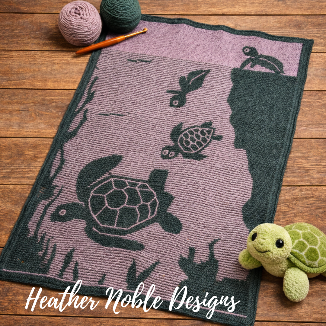 Sea Turtle - Mosaic Crochet Blanket Pattern (PDF Pattern)