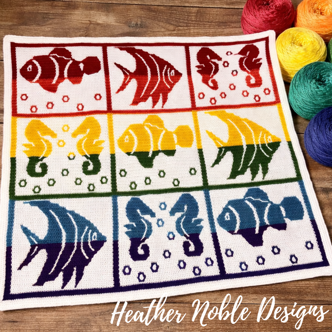 Under the Sea Blanket – Heather Noble Designs-Mosaic Crochet Patterns